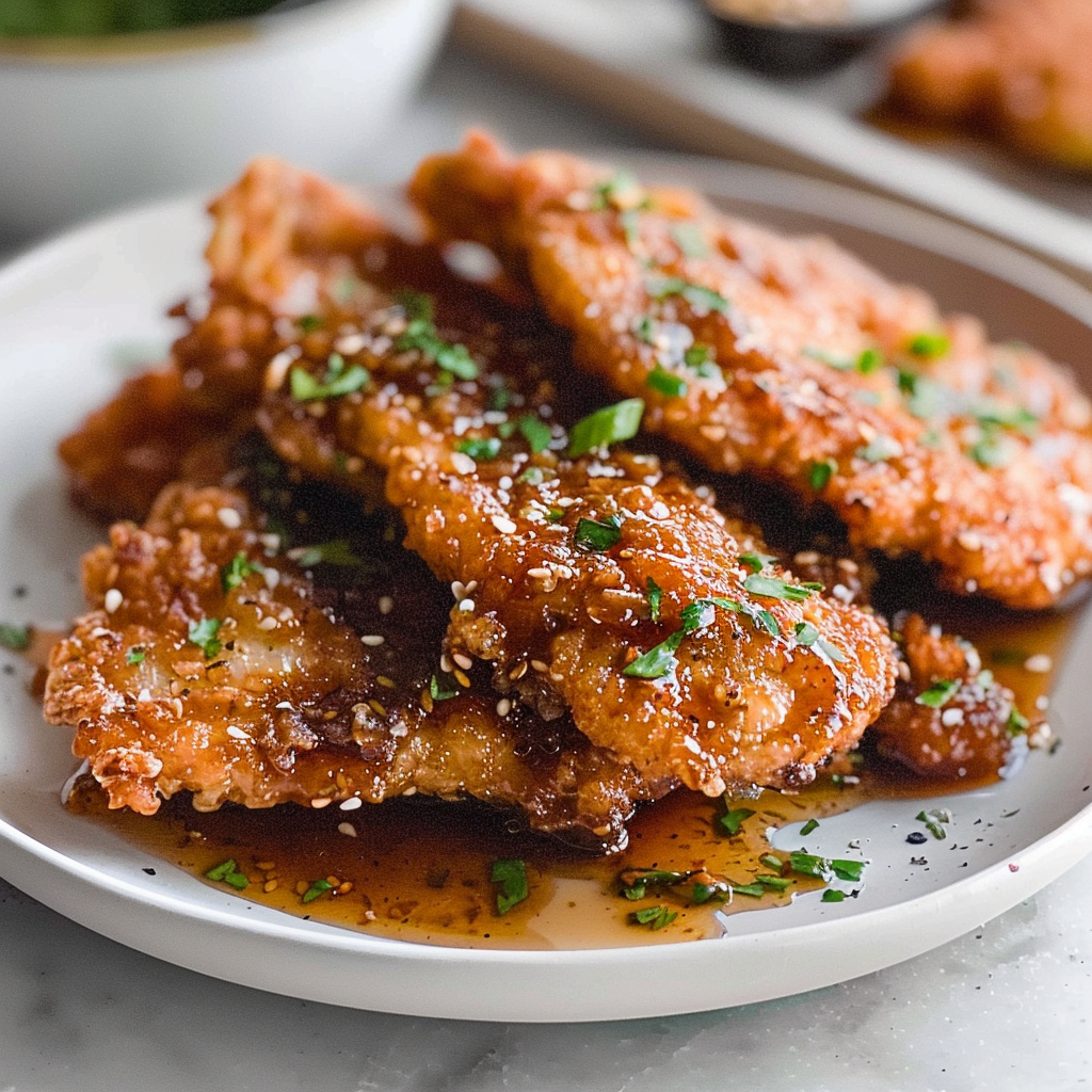 Recipe preparation for Honey Garlic Crispy Chicken Cutlets