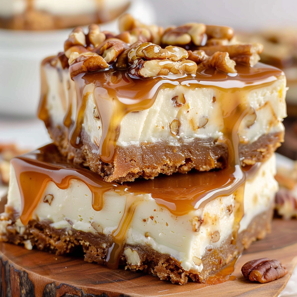 Recipe preparation for Pecan Pie Cheesecake Bars