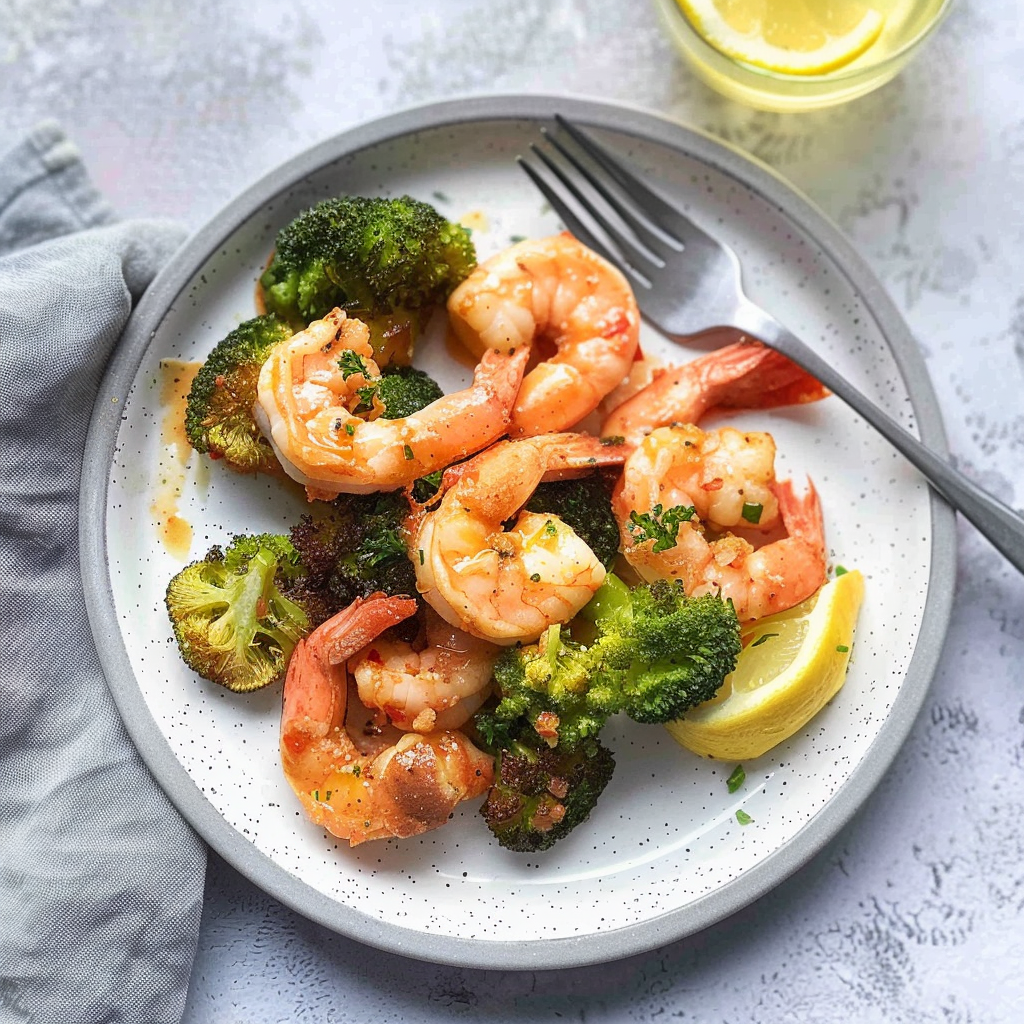 Recipe preparation for Sheet-Pan Lemon Garlic Butter Shrimp & Broccoli