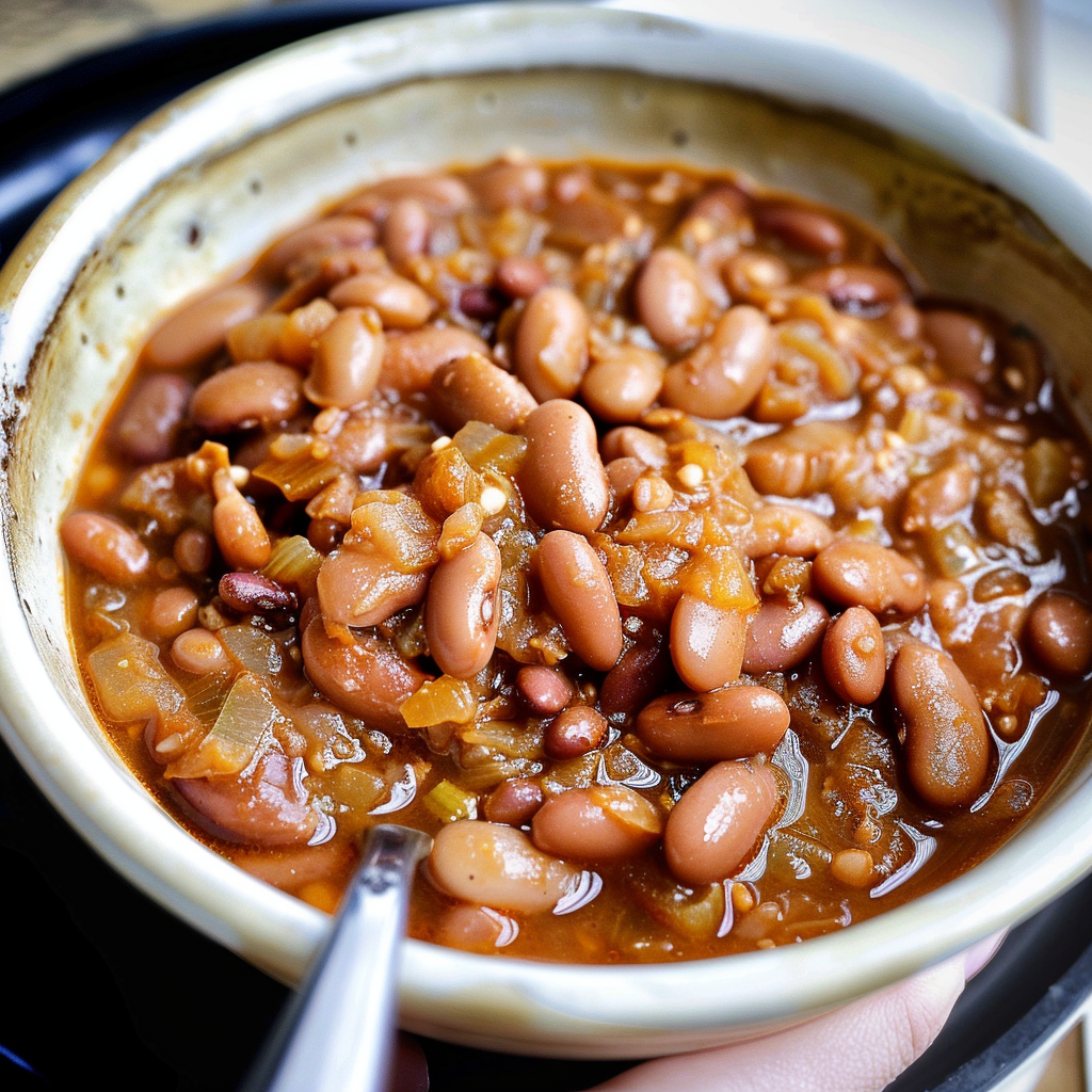 Recipe preparation for Slow-Cooker Pinto Beans with Savory Aromatics