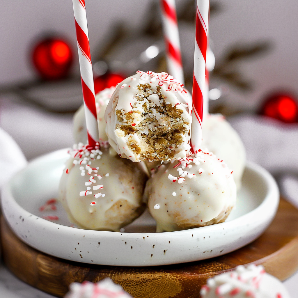 Recipe preparation for Candy Cane Cookie Dough Pops