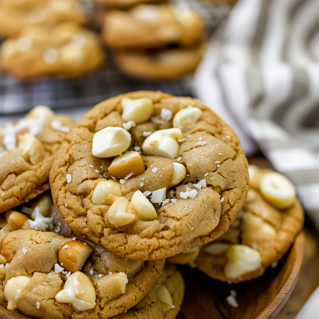 Recipe preparation for White Chocolate Macadamia Cookie Skillet