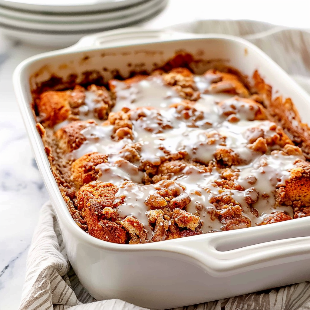 Recipe preparation for Hot Cinnamon Roll Casserole