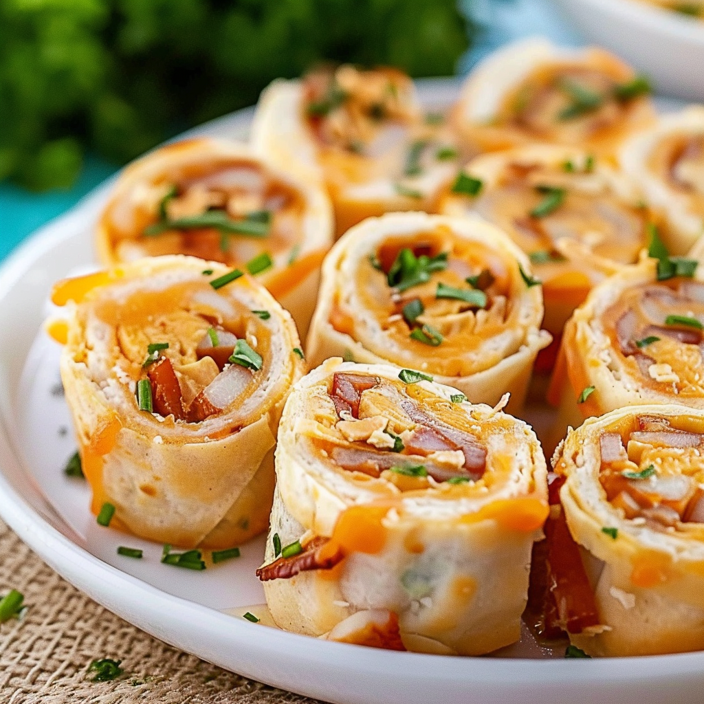 Recipe preparation for Midnight Party Chicken Ranch Pinwheels