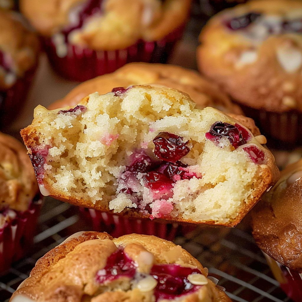 Recipe preparation for Cranberry White Chocolate Muffins