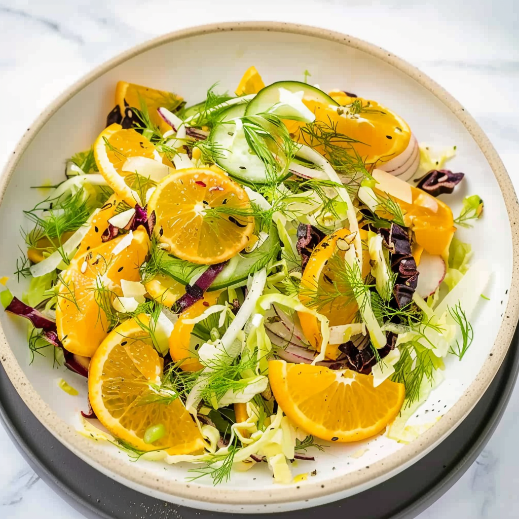 Recipe preparation for Citrus Fennel Winter Crunch Salad
