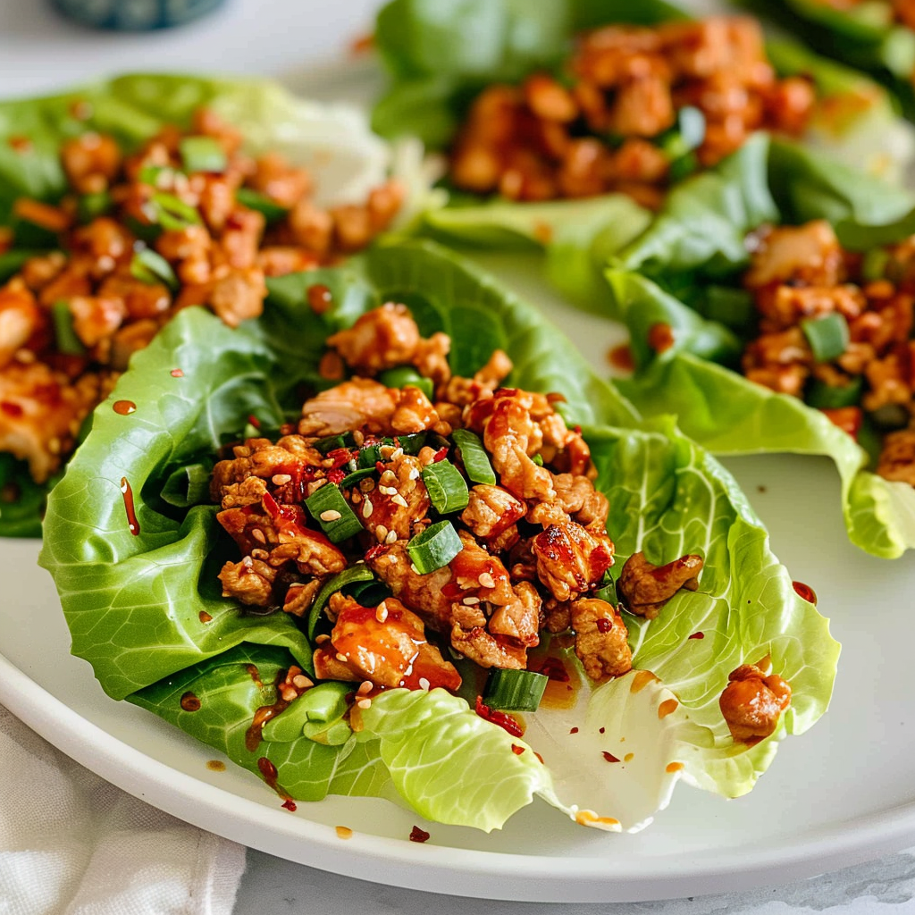Recipe preparation for Firecracker Turkey Lettuce Cups