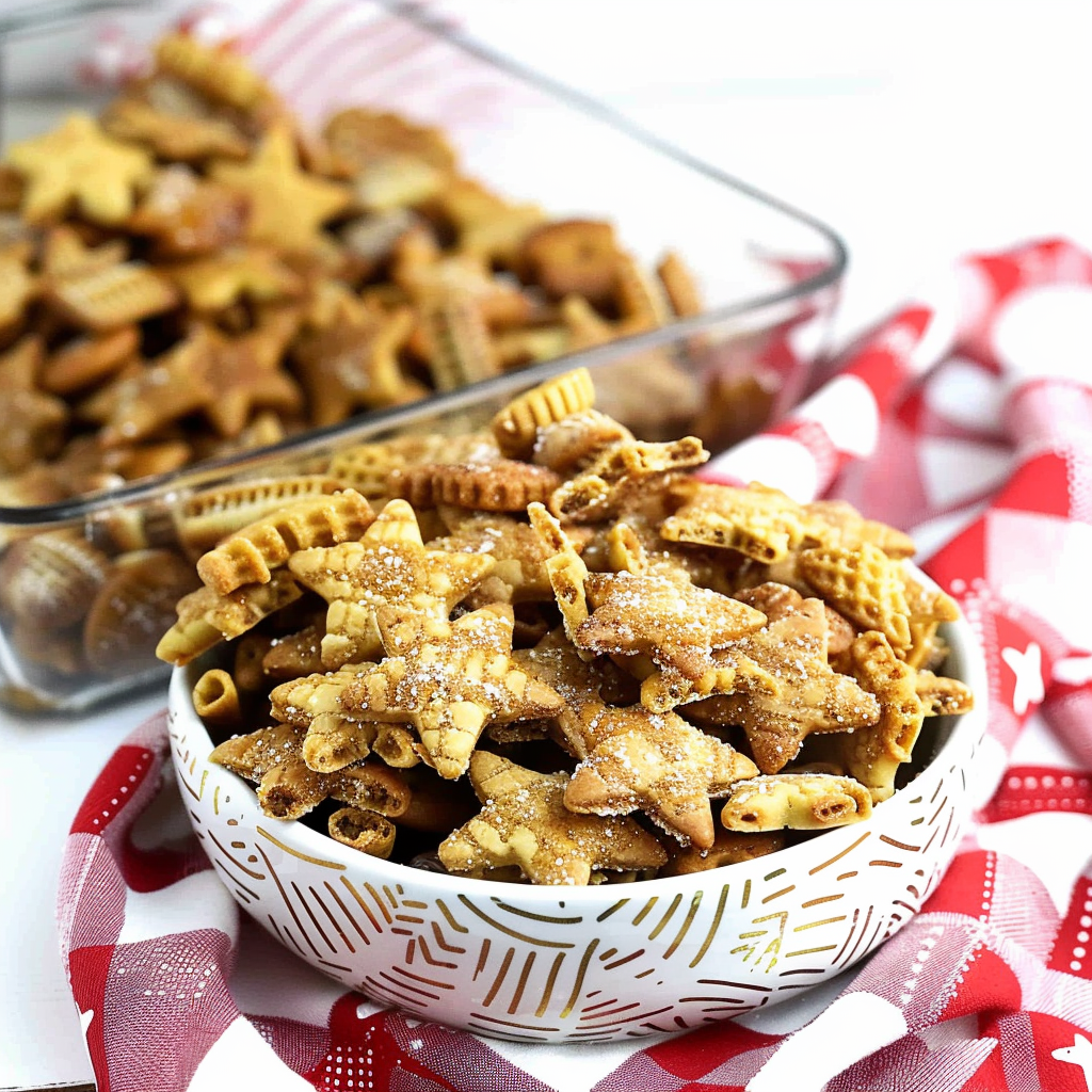 Recipe preparation for Brown Sugar Gingerbread Snack Mix