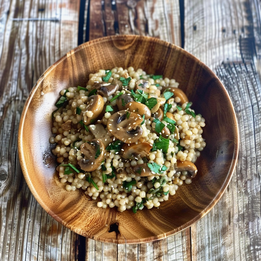 Recipe preparation for Shiitake & Barley Winter Risotto