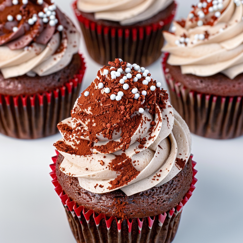 Recipe preparation for Red Velvet Hot Cocoa Cupcakes
