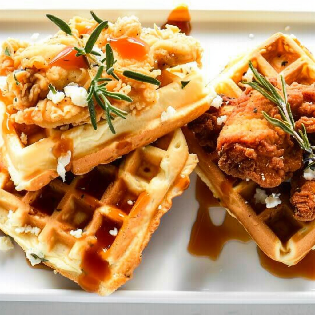 Recipe preparation for Hot Honey Chicken and Waffle Sliders