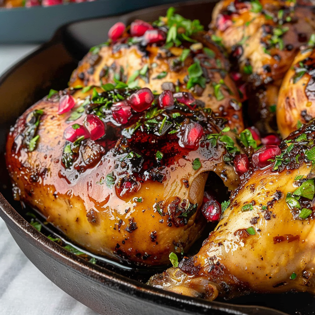 Recipe preparation for Pomegranate Sumac Roast Chicken Pieces