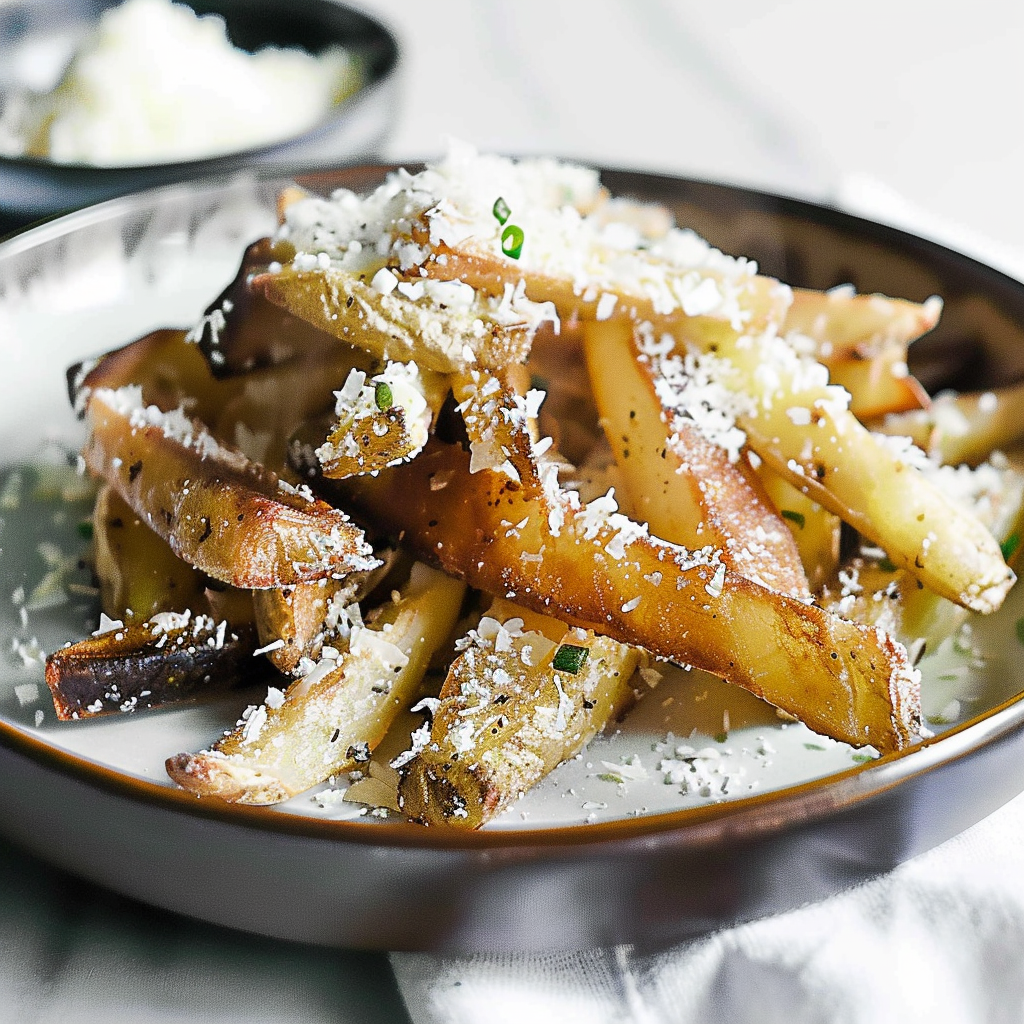 Recipe preparation for Truffle Fries with Parmesan