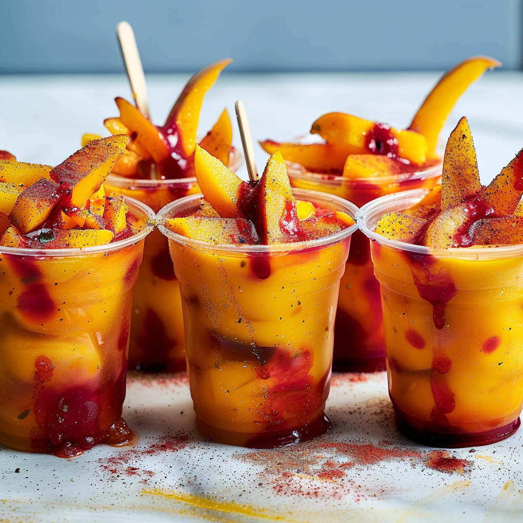 Recipe preparation for Mango Tajín Chili Cups