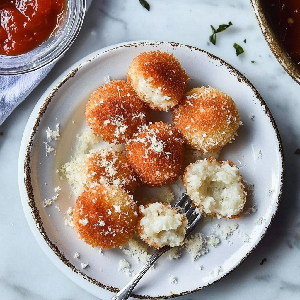 Recipe preparation for Garlic & White Cheddar Arancini