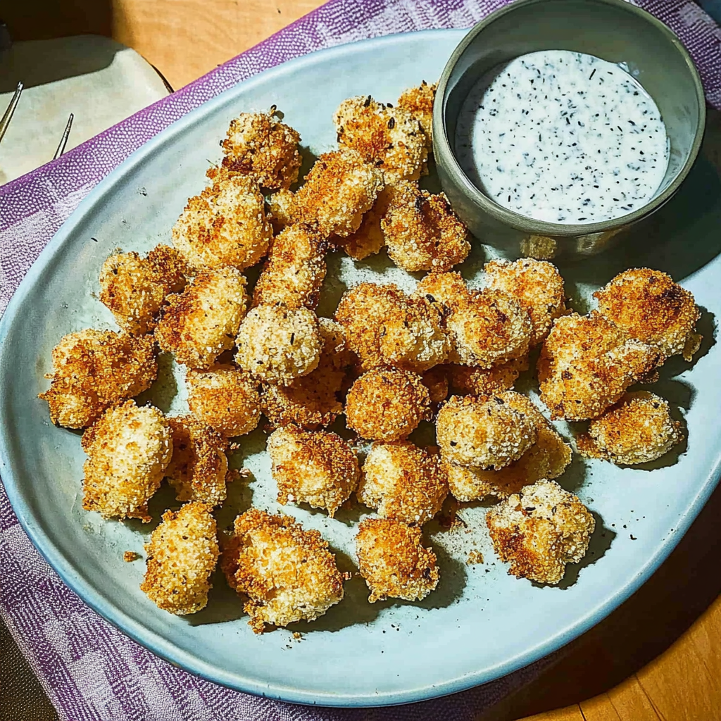 Recipe preparation for Cauliflower Bites with Truffle Salt
