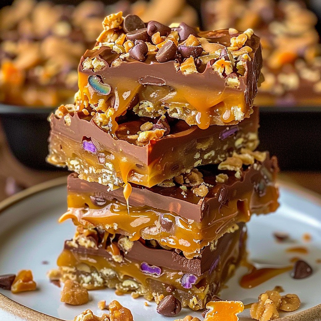 Recipe preparation for Golden Crunch No-Bake Toffee Squares