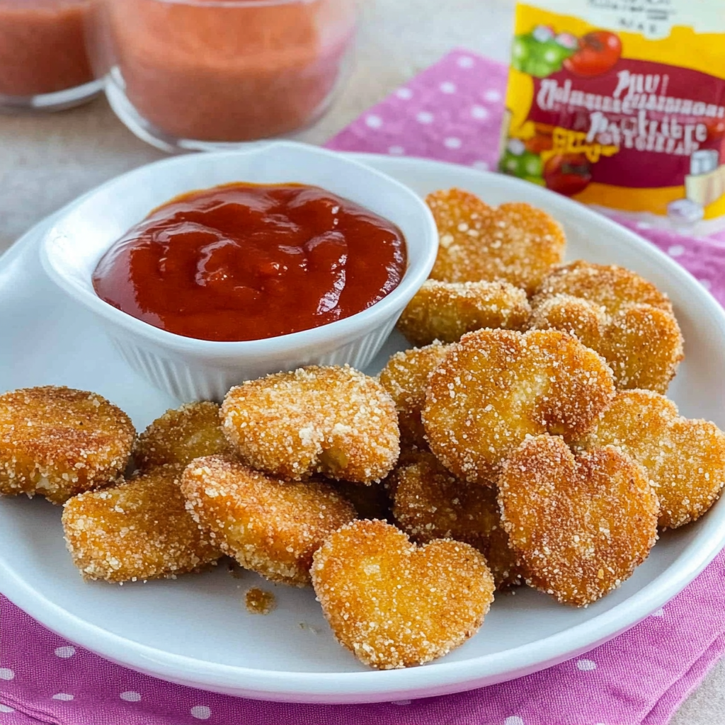 Recipe preparation for Heart-Shaped Chicken Nuggets