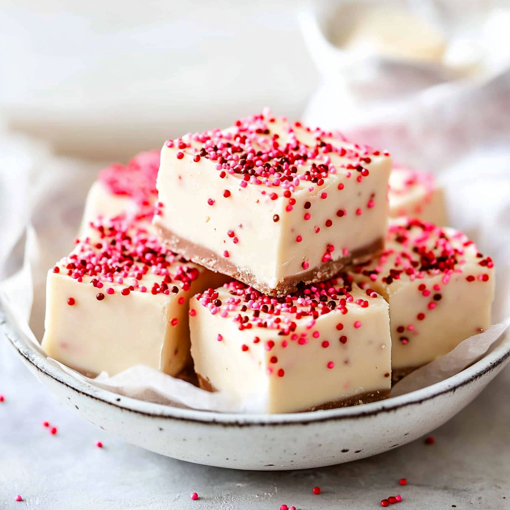 Recipe preparation for Valentine’s Day White Chocolate Fudge