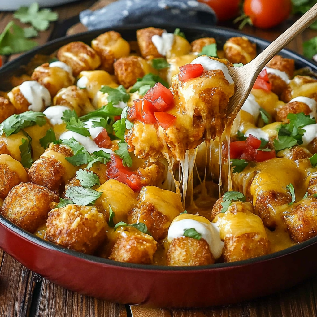 Recipe preparation for Mexican Tater Tot Casserole