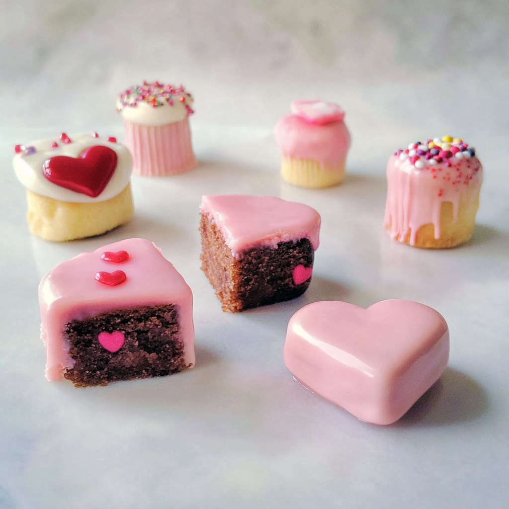 Recipe preparation for Valentine’s Heart Petit Fours