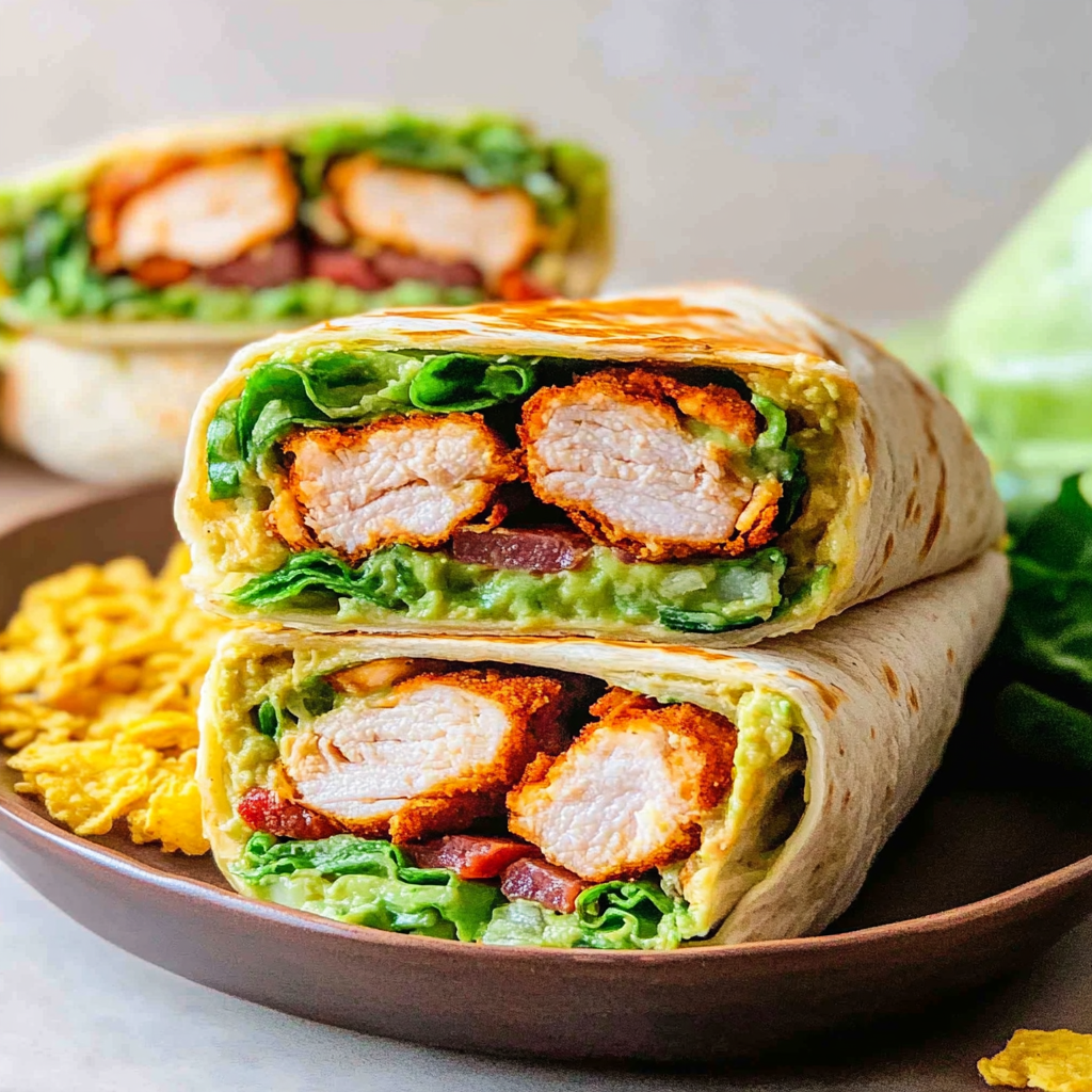 Recipe preparation for Chicken Bacon Ranch Wrap