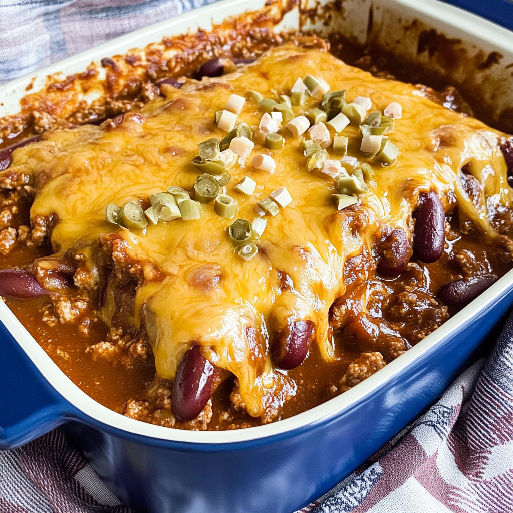 Recipe preparation for Chili Cheese Dog Casserole