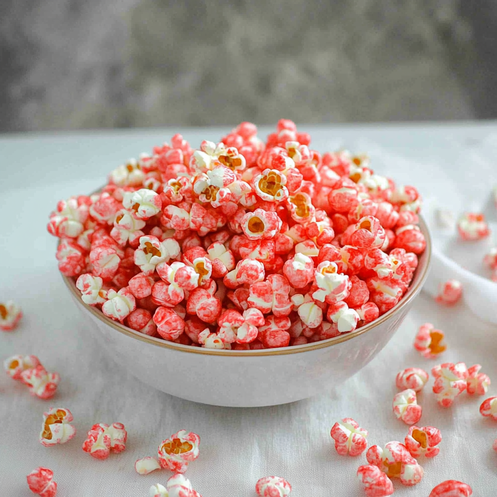 Recipe preparation for Cinnamon Heart Popcorn