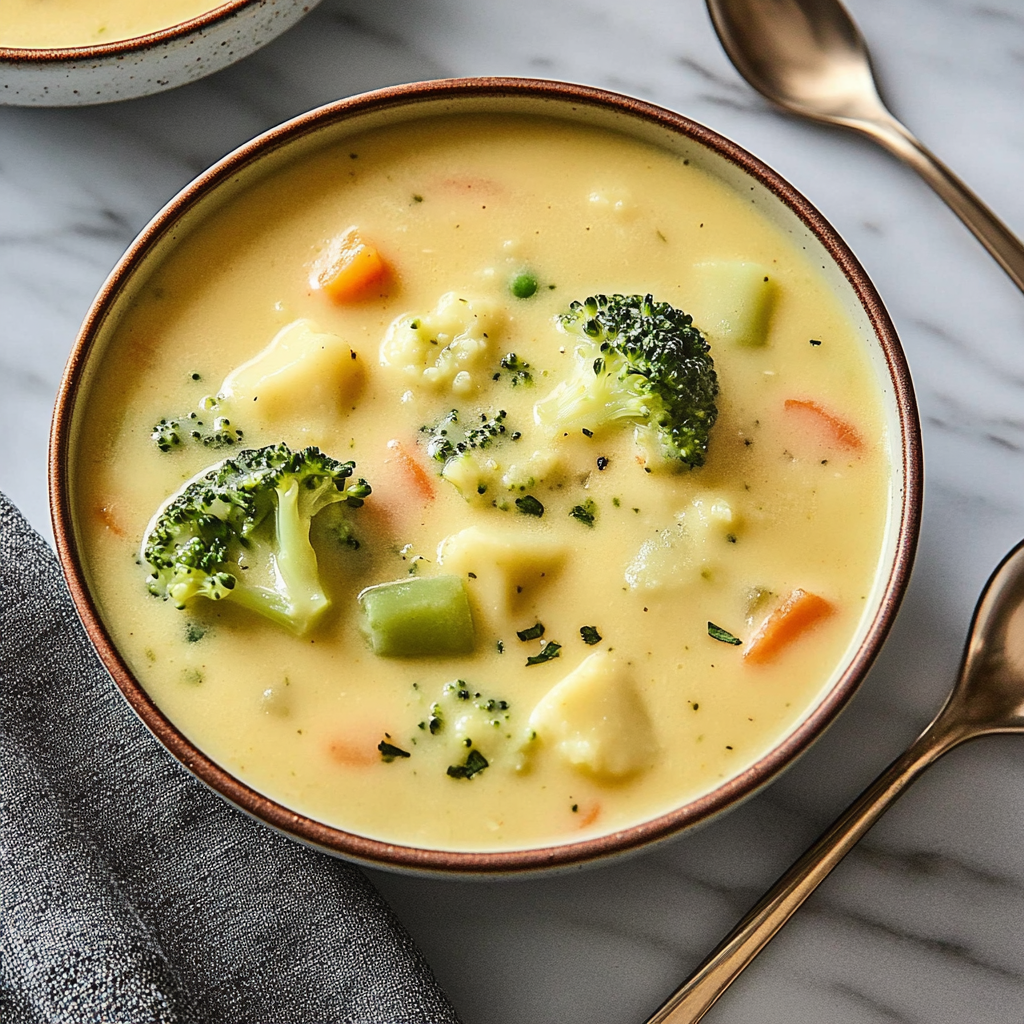 Recipe preparation for Broccoli Cauliflower Soup