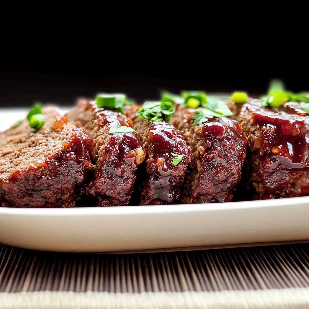 Recipe preparation for Teriyaki Glazed Beef Meatloaf