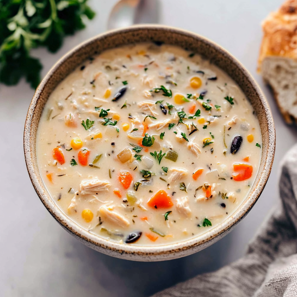 Recipe preparation for Crockpot Chicken Wild Rice Soup
