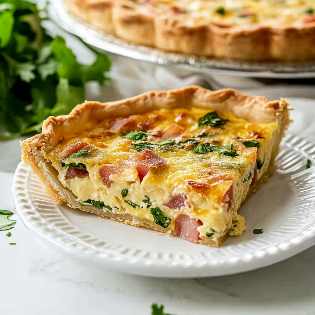 Recipe preparation for Ham and Cheese Quiche