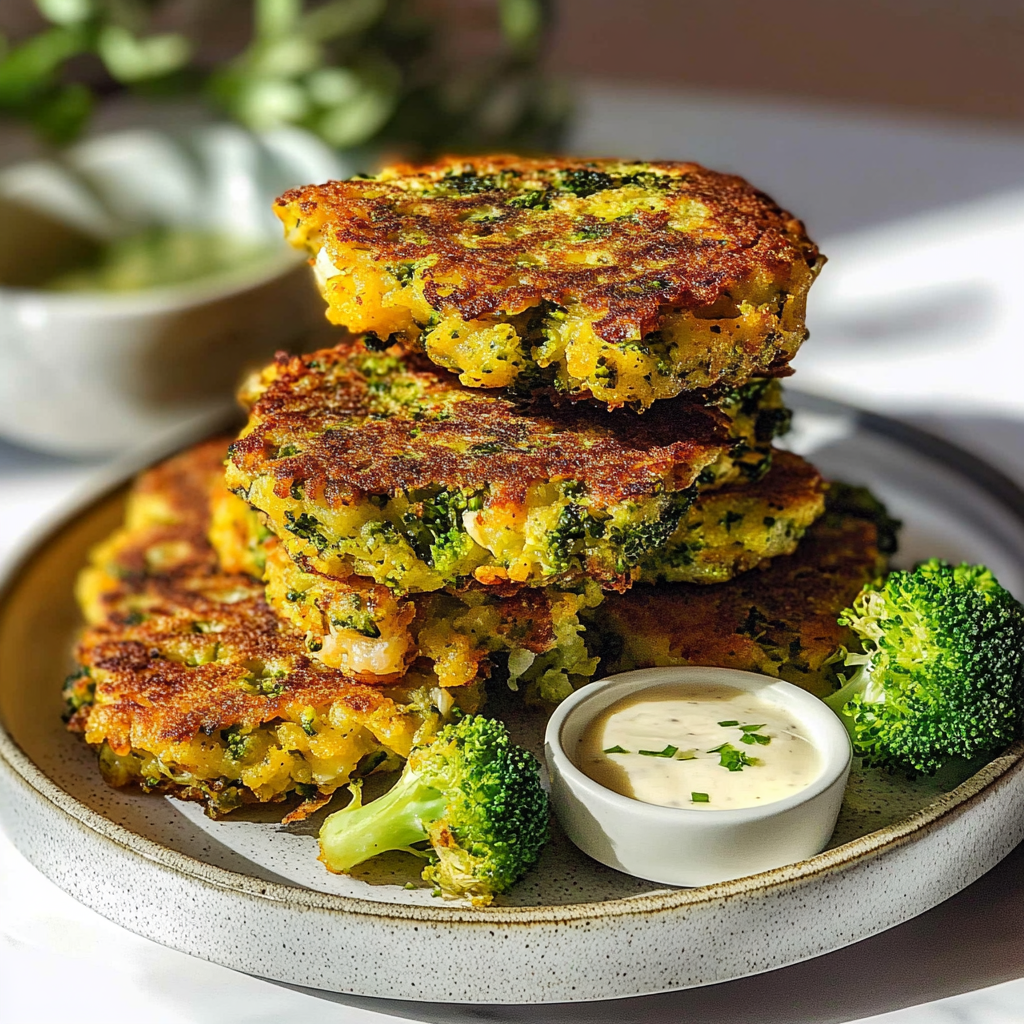 Recipe preparation for Cheesy Broccoli Fritters