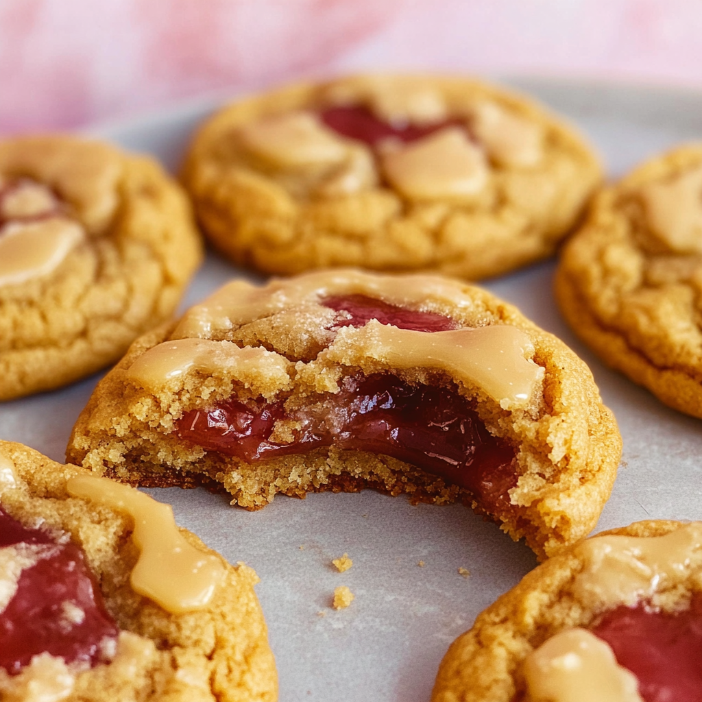 Recipe preparation for Peanut Butter & Jelly Cookies