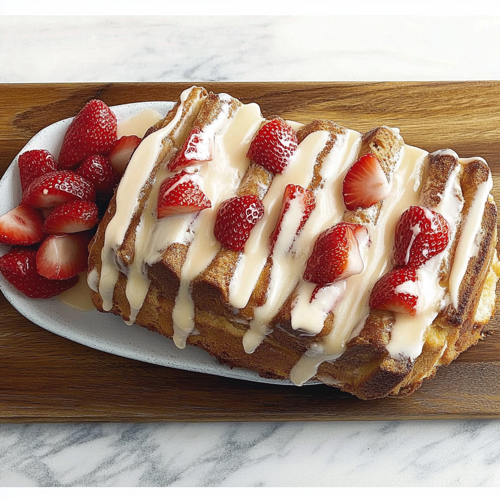 Recipe preparation for Strawberry Cream Cheese Pull-Apart Bread