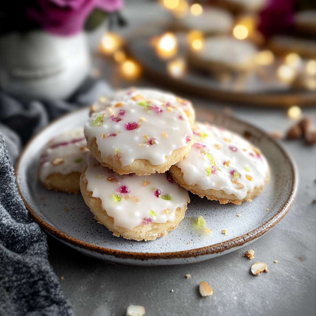 Recipe preparation for Rose Sugar Shortbread Cookies