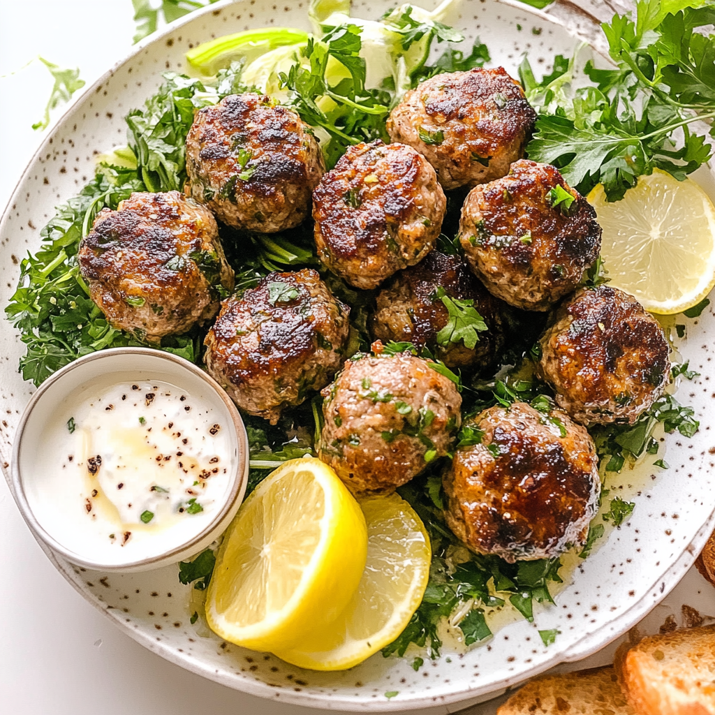 Recipe preparation for Greek Lamb Meatballs