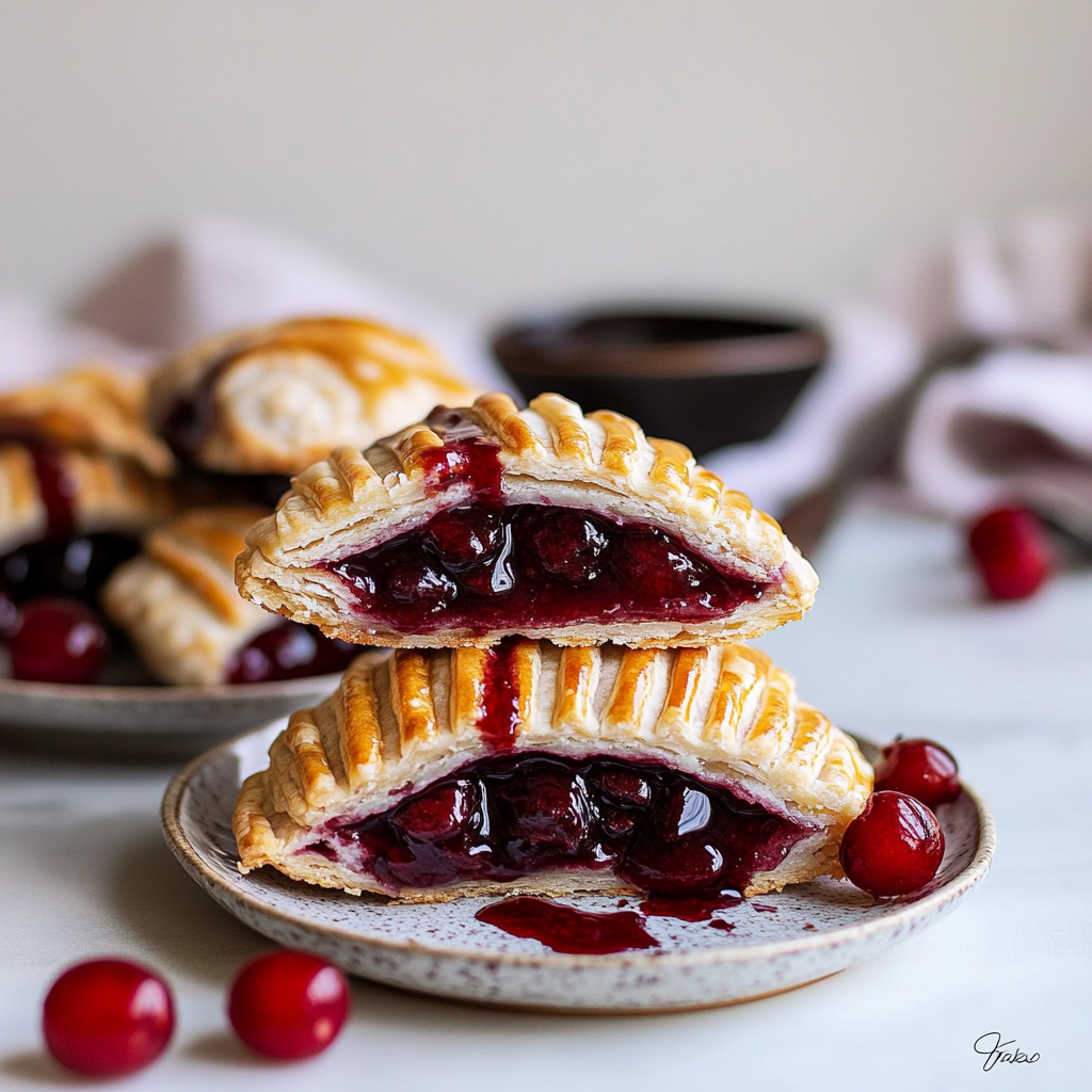 Recipe preparation for Cherry Cream Chocolate Hand Pies