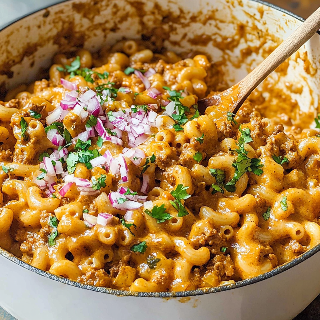 Recipe preparation for Taco Macaroni and Cheese