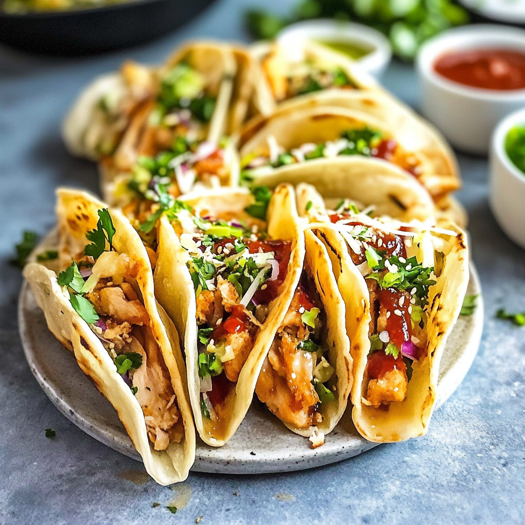 Recipe preparation for Wonton Chicken Tacos