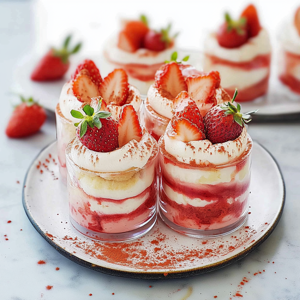 Recipe preparation for Strawberry Tiramisu Cups