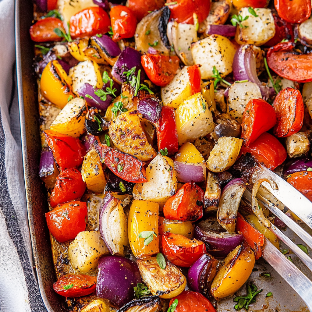 Recipe preparation for Mediterranean Roasted Vegetable Medley