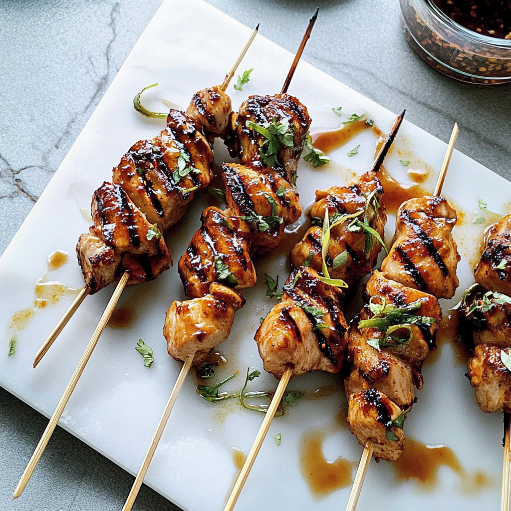 Recipe preparation for Citrus-Yuzu Chicken Skewers