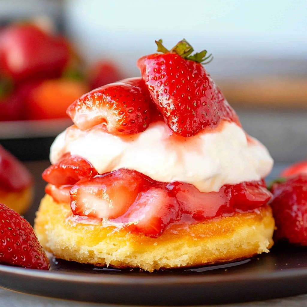 Recipe preparation for Air Fryer Strawberry Shortcake