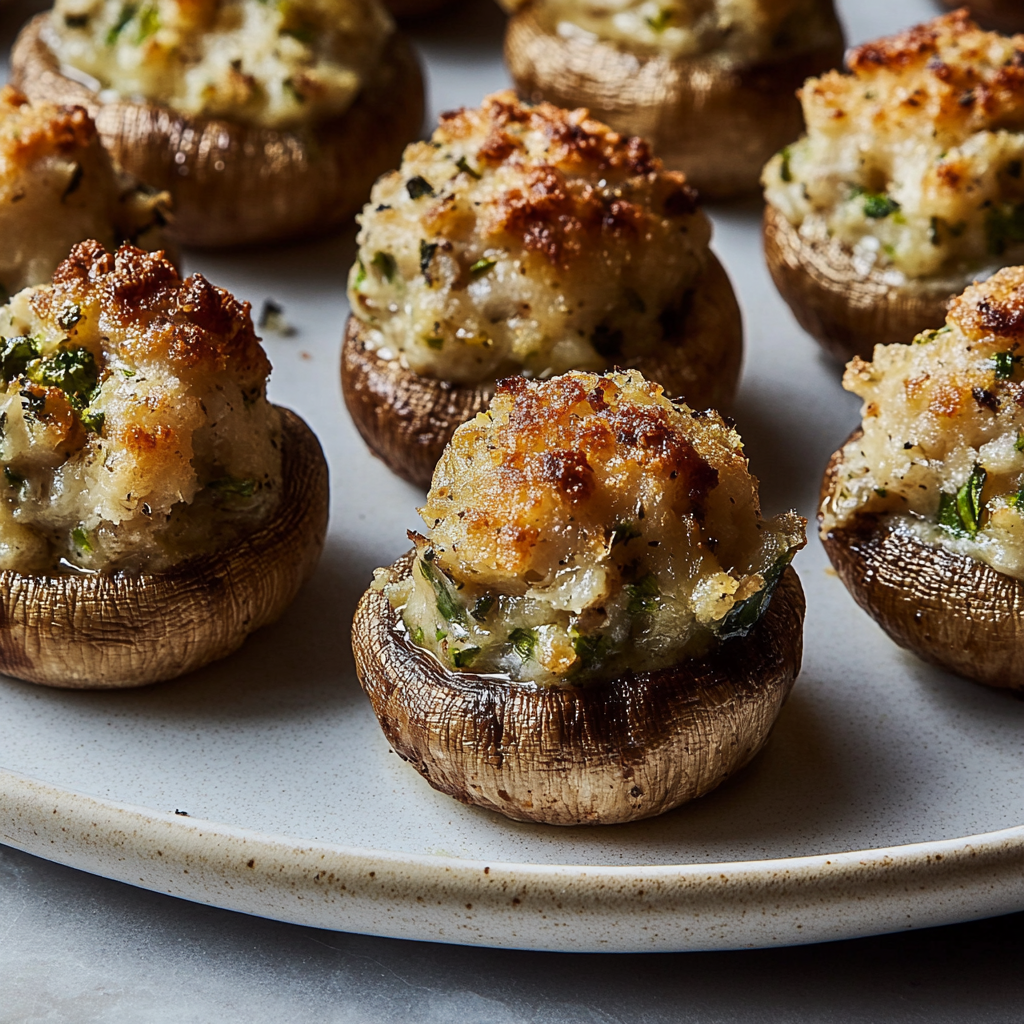 Recipe preparation for Crab Stuffed Mushrooms