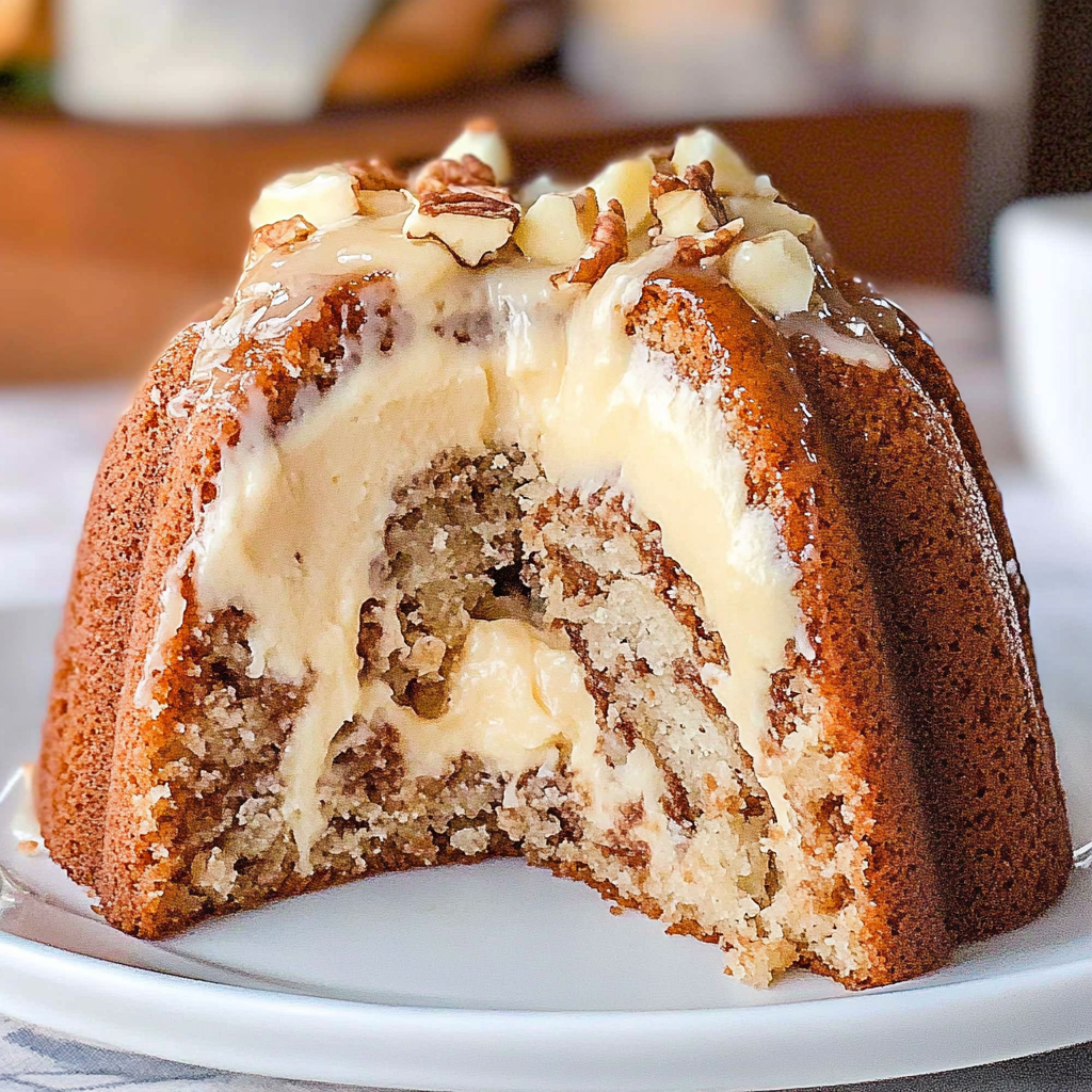 Recipe preparation for Apple Bundt Cake With Cream Cheese Filling