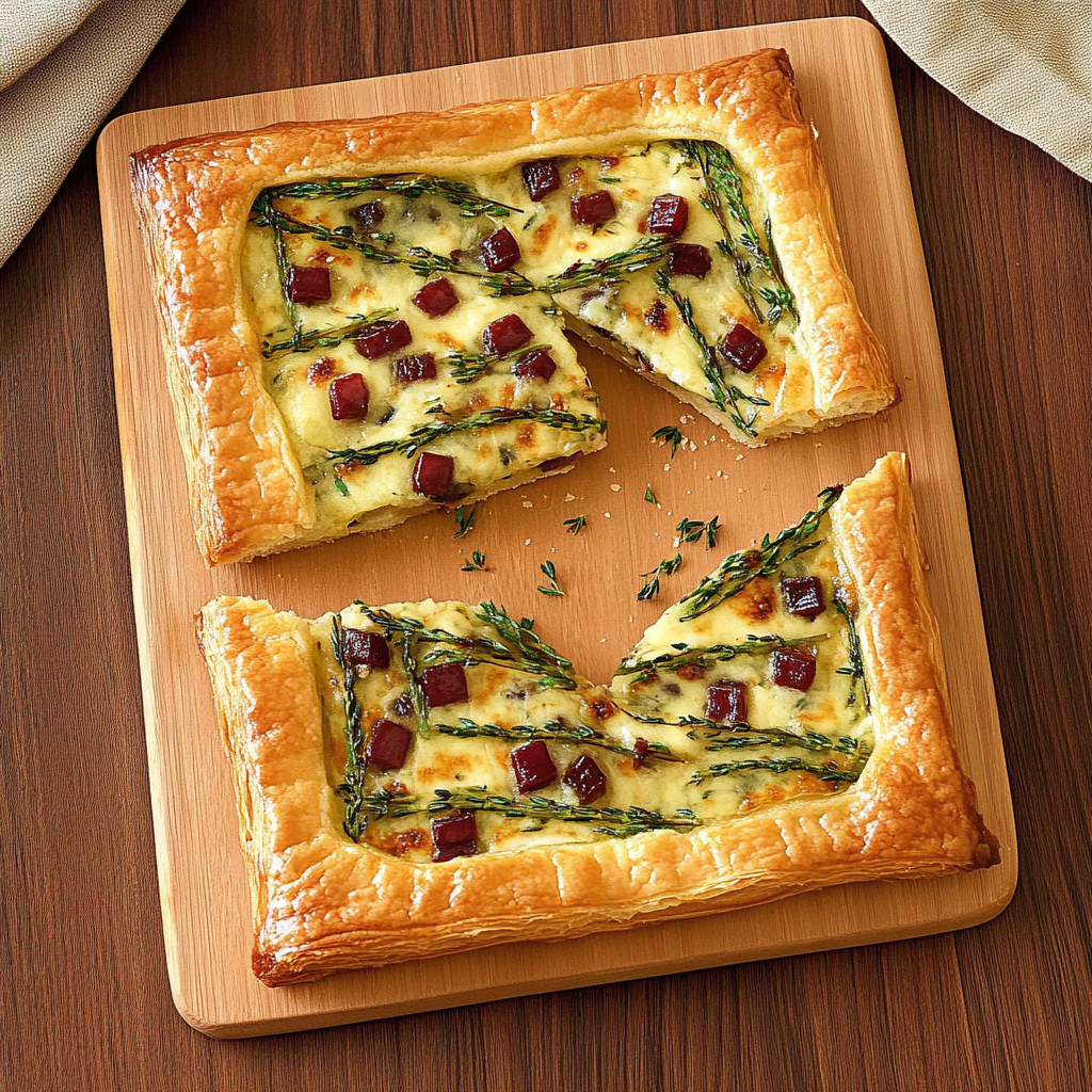 Recipe preparation for Savory Puff Pastry Tart