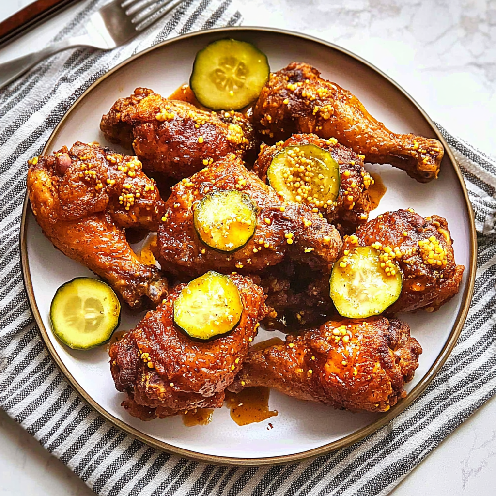 Recipe preparation for Hot Honey & Pickle Juice Fried Chicken