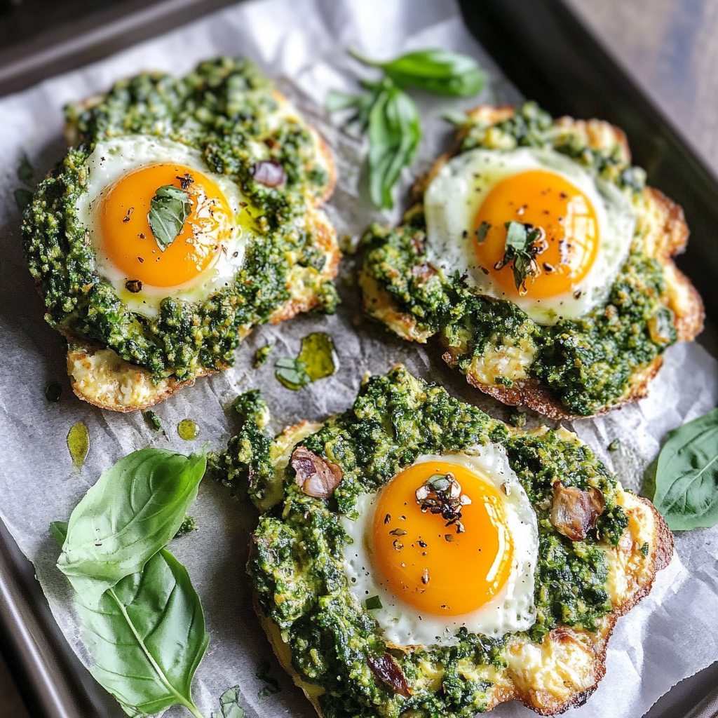 Recipe preparation for Pesto Eggs