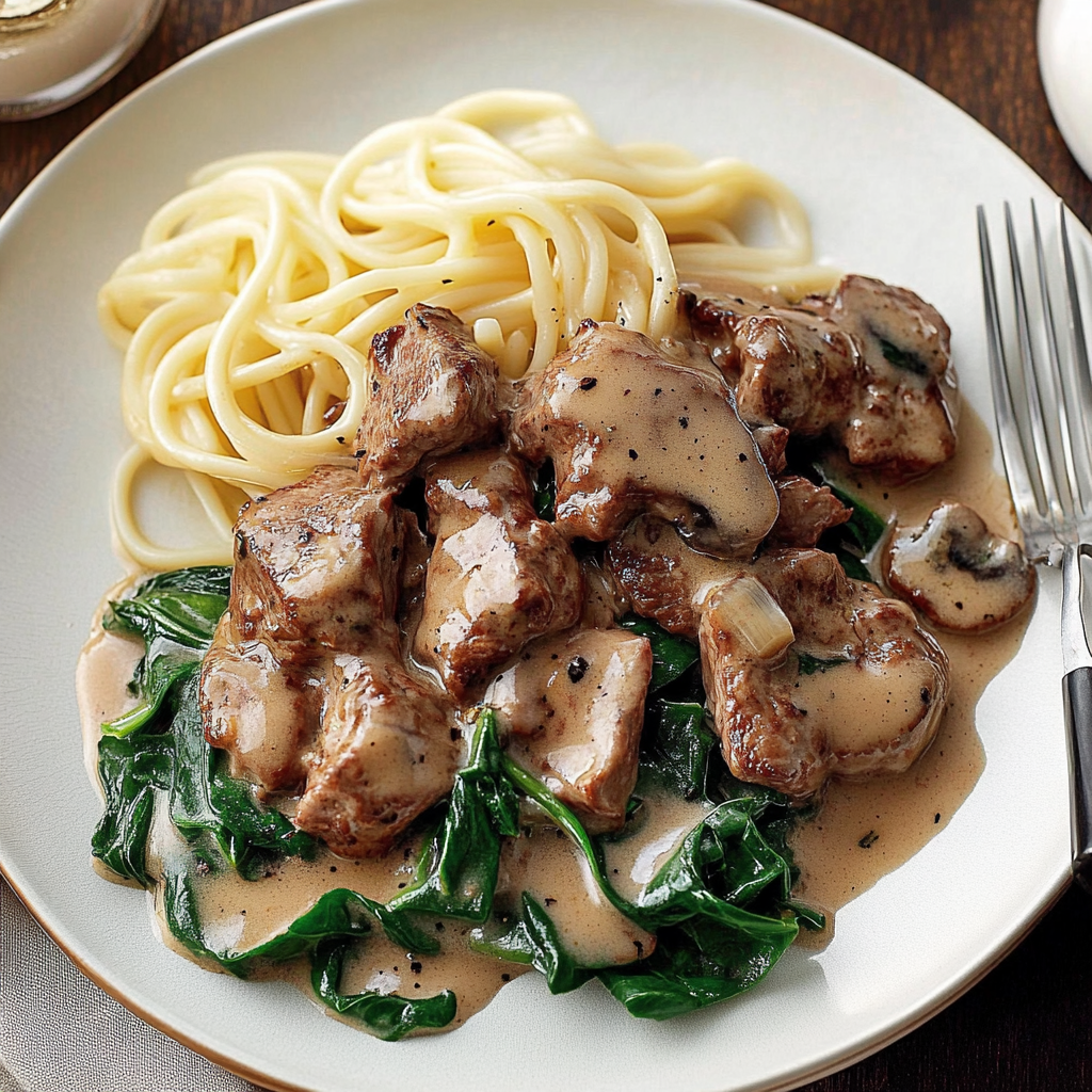 Recipe preparation for Marsala Veal with Spinach